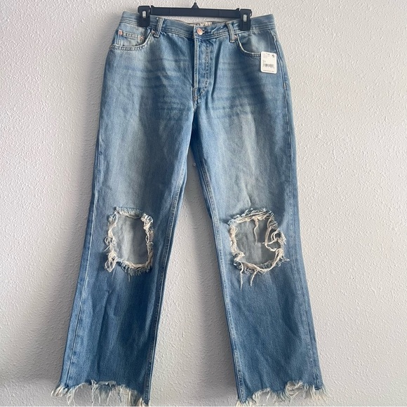 Free People Maggie Mid Rise Straight Jeans Size 27 - Picture 5 of 14